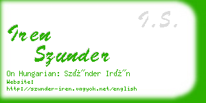 iren szunder business card
